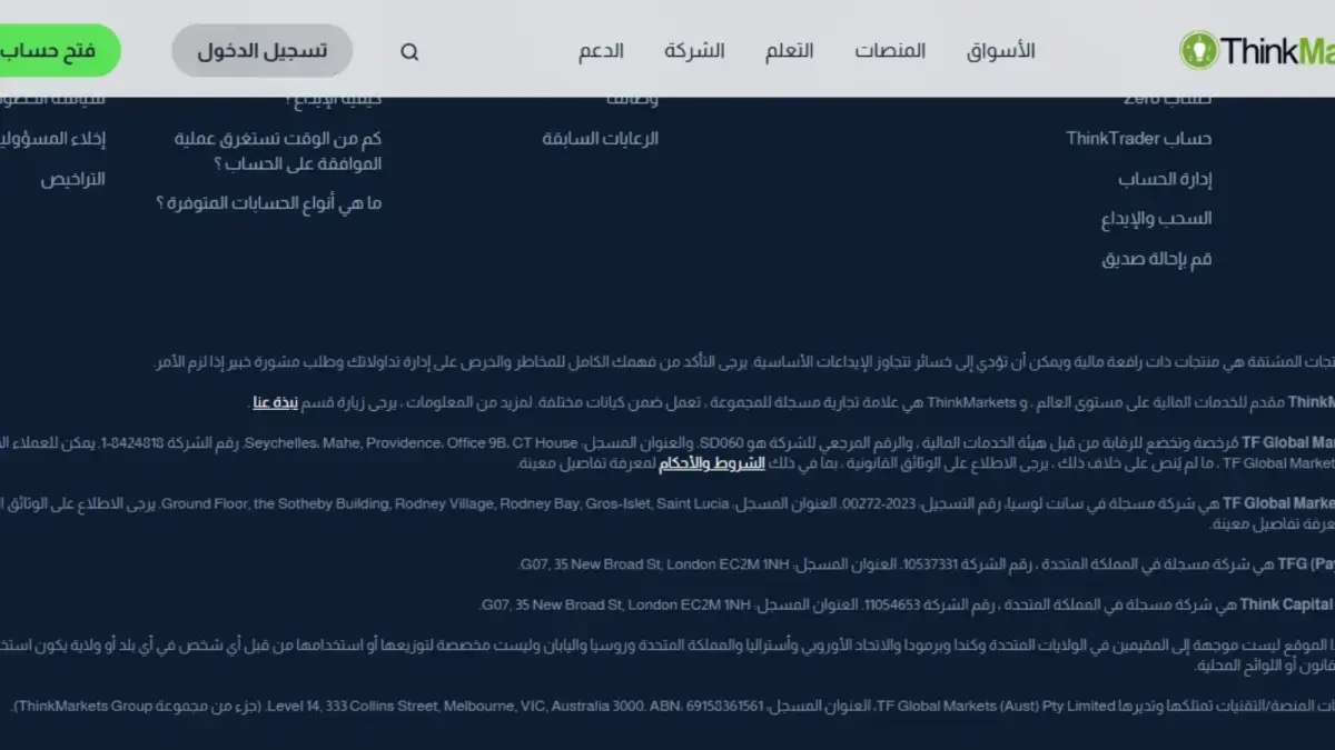 تراخيص شركة ثنك ماركتس