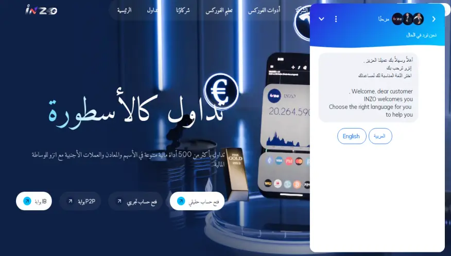 معلومات الاتصال في شركة INZO